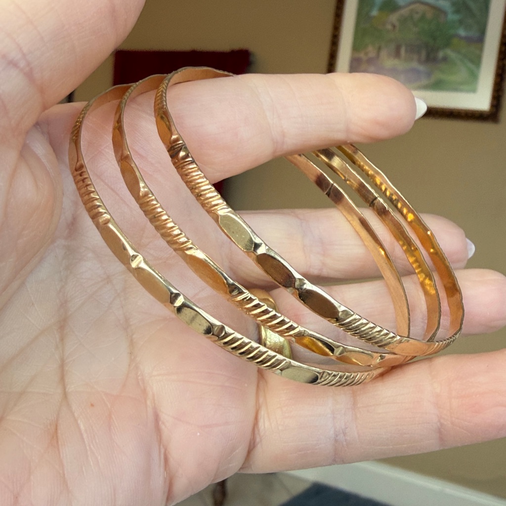 10 Karat Gold Three Bangles Set